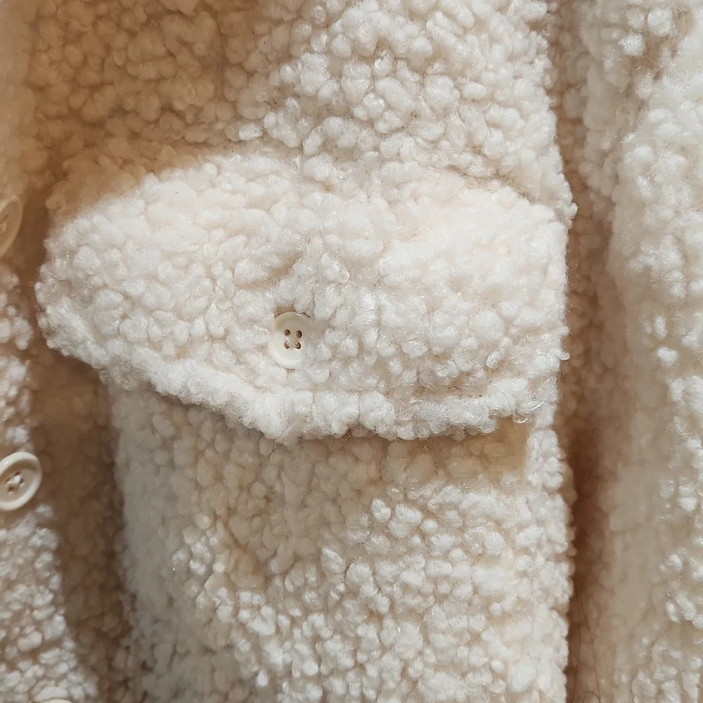 Steve Madden Off-White Sherpa Coat - Picture 4 of 10